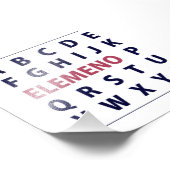Englisch Alphapbet ELEMENO Song Fotodruck (Ecke)