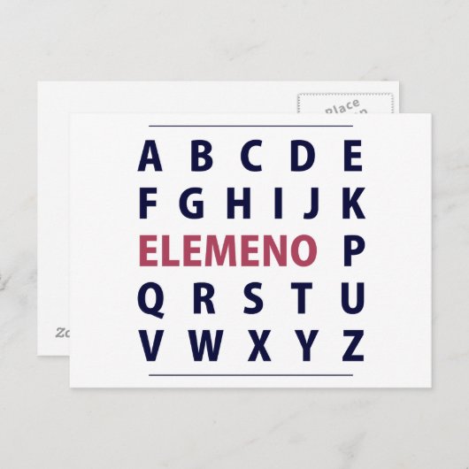 Englisch Alphapbet ELEMENO Song Postkarte (Vorne/Hinten)