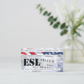 Englisch als Second Language Business Card Visitenkarte (Stehend Vorderseite)