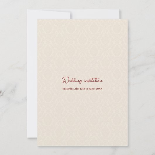 Englisch Beige und Rot Traditionell einfach Einladung (Rückseite)