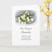Englisch: Beileid white freesias & Rose Karte (Gelbe Blume)