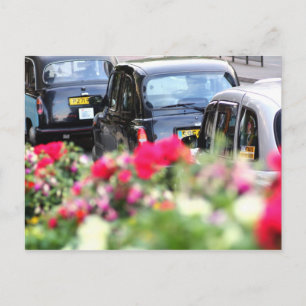Englisch Black Taxi Postcard Postkarte