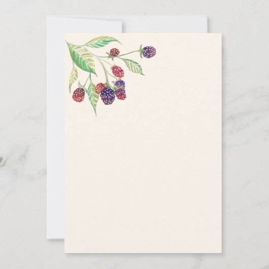 Englisch BlackBerry Botanischer Abend Einladung (Rückseite)