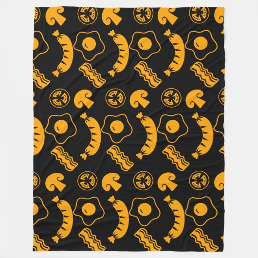 Englisch Breakfast Pattern Fleecedecke (Vorderseite)