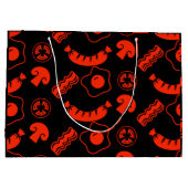 Englisch Breakfast Pattern Große Geschenktüte (Rückseite)