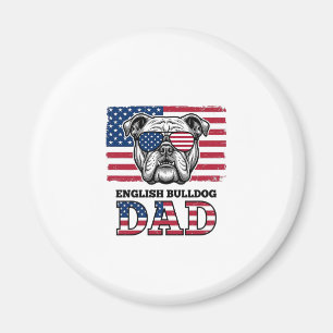 Englisch Bulldog Daddy Patriotisches Vintage-Shirt Magnet