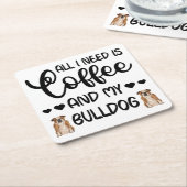 Englisch Bulldog Hund alles was ich brauche ist Ka Rechteckiger Pappuntersetzer (angewinkelt)