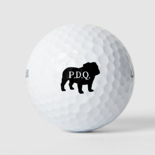 Englisch Bulldog Hund brütet Silhouette Custom Tex Golfball
