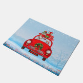 Englisch Bulldog in Car mit dem Weihnachtsmann Fußmatte (Schrägansicht)