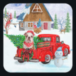 Englisch Bulldog in Christmas Delivery LKW Schnee Quadratischer Aufkleber<br><div class="desc">Weihnachtsbaum,  der durch den Schnee geht,  ist eine Geschenkidee,  die jeder Hundefreund Liebe bekommt. Wenn Sie Liebe oder besitzen diese Hunderasse,  dann ist es ein großes Geschenk für Ihr Selbst,  Ihre Liebe für Ihr Haustier zu zeigen.</div>