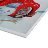 Englisch Bulldog in Christmas Delivery LKW Schnee Schneidebrett (Ecke)