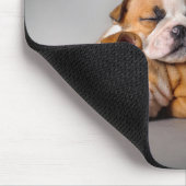 Englisch-Bulldog schlafen Mousepad (Ecke)
