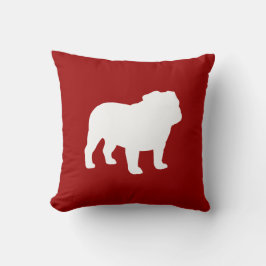 Englisch Bulldog Silhouette Red and White Dog Love Kissen