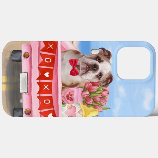 Englisch Bulldog Valentine's Day Lkw Herz Case-Mate iPhone Hülle (Rückseite (Horizontal))