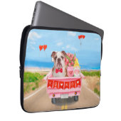 Englisch Bulldog Valentine's Day Lkw Herz Laptopschutzhülle (Vorne Rechts)