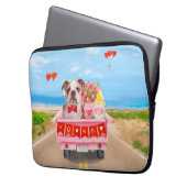 Englisch Bulldog Valentine's Day Lkw Herz Laptopschutzhülle (Vorderseite Links)