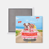 Englisch Bulldog Valentine's Day Lkw Herz Magnet (Vorderseite/Rückseite)