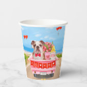 Englisch Bulldog Valentine's Day Lkw Herz Pappbecher (Vorderseite)