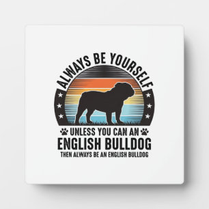 Englisch Bulldog Vintage Sonnenuntergang Hundelieb Fotoplatte