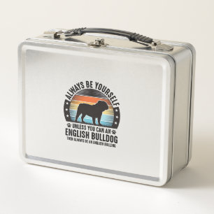 Englisch Bulldog Vintage Sonnenuntergang Hundelieb Metall Brotdose