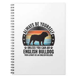 Englisch Bulldog Vintage Sonnenuntergang Hundelieb Notizblock