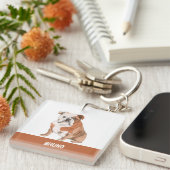 Englisch Bulldog wassercolor Illustration Schlüsselanhänger (Vorderseite rechts)