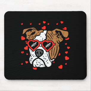 Englisch Bulldogge Gesicht Herz Gles Valentinstag  Mousepad