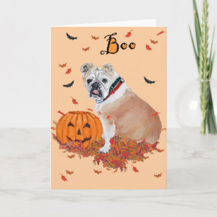 Englisch Bulldogge Halloween Karte