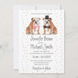 Englisch Bulldogge Hochzeit Hunde Einladung