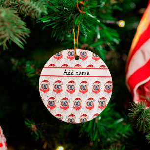 Englisch Bulldogge Hunderasse Weihnachten Keramik Ornament