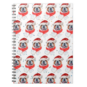 Englisch Bulldogge Hunderasse Weihnachten Notizblock