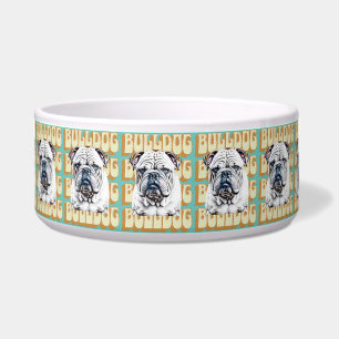 Englisch Bulldogge mit Retro-Schrift Napf
