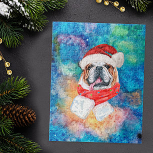 Englisch Bulldogge Rasse Hund Weihnachten Puzzle