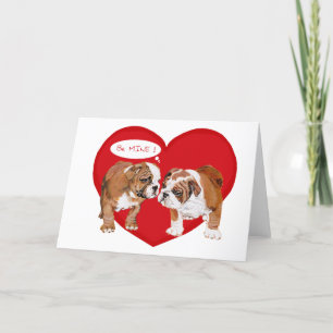 Englisch Bulldogge Valentinstag Feiertagskarte