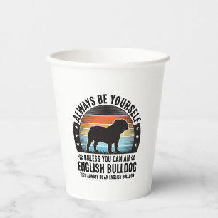 Englisch Bulldogge Vintage Sonnenuntergang Hunde L Pappbecher