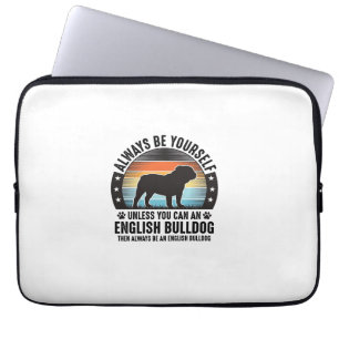 Englisch Bulldogge Vintage Sonnenuntergang Hundeli Laptopschutzhülle