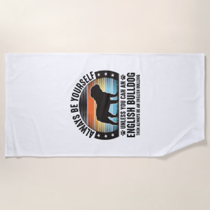Englisch Bulldogge Vintage Sonnenuntergang Hundeli Strandtuch