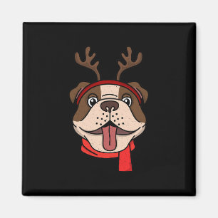 Englisch Bulldogge Weihnachten Rentiere Geweihe Xm Magnet