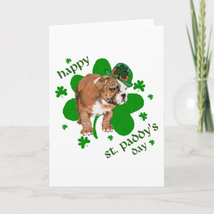 Englisch Bulldoggen St. Patrick's Day Karte