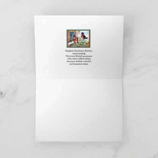 Englisch Christmas Robin Postmen Birds 1934 Art Karte (Innenseite)