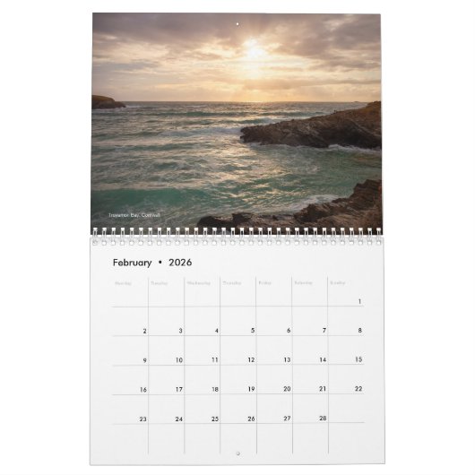 Englisch Coast Calendar Kalender (Feb 2026)