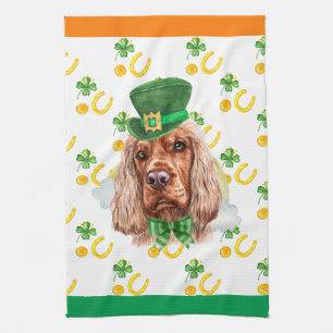 Englisch Cocker Feiertags-Heim-Dekor St. Patricks Geschirrtuch