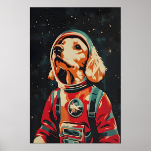 Englisch Cocker Spaniel Astronaut Poster, Englisch Poster