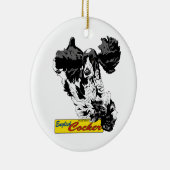 Englisch Cocker spaniel, das Verzierung springt Keramik Ornament (Rechts)