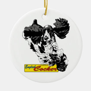 Englisch Cocker spaniel, das Verzierung springt Keramik Ornament
