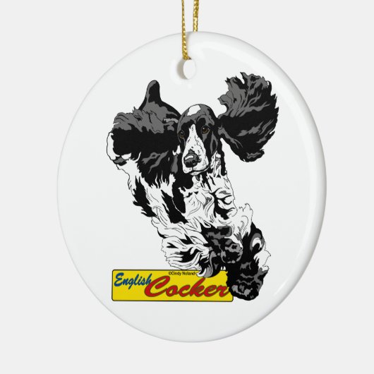 Englisch Cocker spaniel, das Verzierung springt Keramik Ornament (Links)