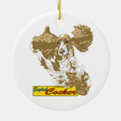 Englisch Cocker spaniel, das Verzierung springt Keramik Ornament (Hinten)