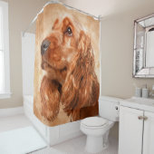 Englisch-Cocker spaniel-Hundedigital-Kunst Duschvorhang (Beispiel)