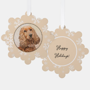 Englisch Cocker Spaniel Malerei - Originale Hundek Ornament Karte