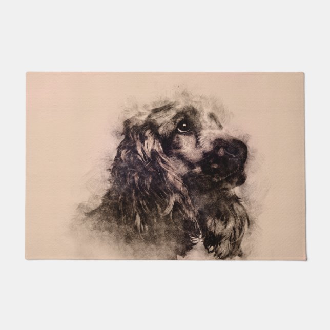 Englisch-Cocker spaniel-Skizze Fußmatte (Vorderseite)